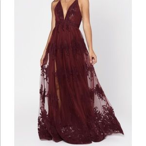 NWT Medium Burgundy Wine Maxi Dress